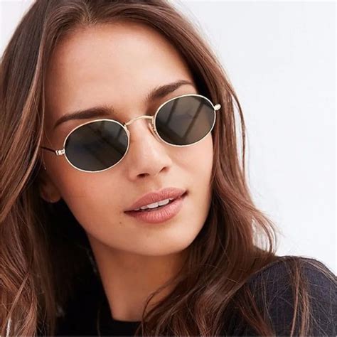 small oval sunglasses womens|oval round retro sunglasses.